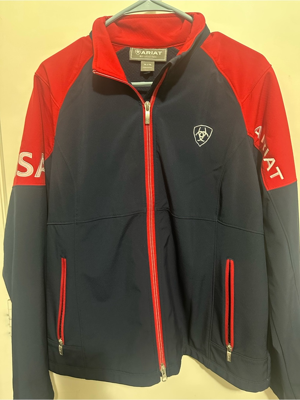 Ariat Navy and Red Performance Softshell Jacket